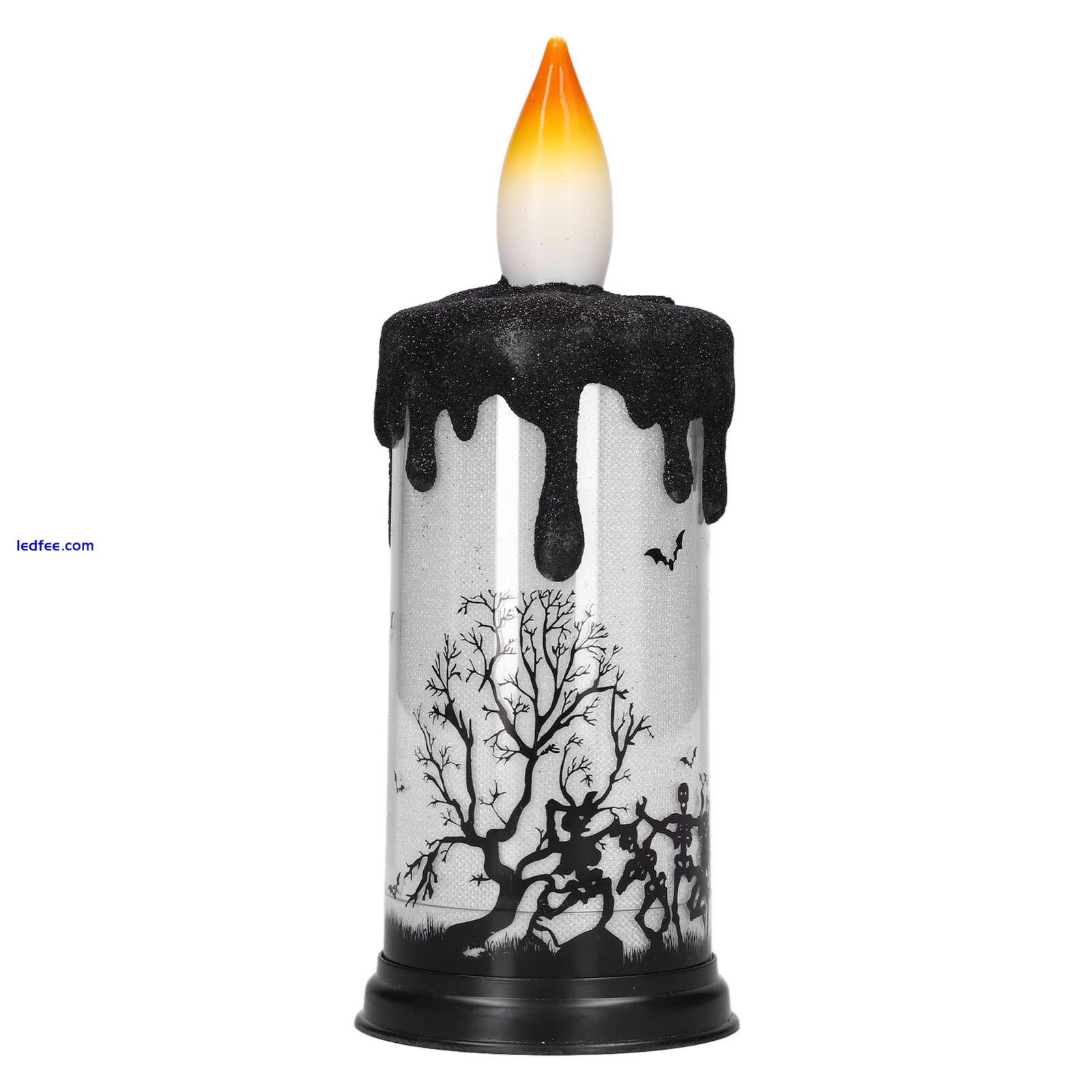 (2)Flameless Flickering LED Candles Light Halloween Snow Globe Candles Light CM 4 