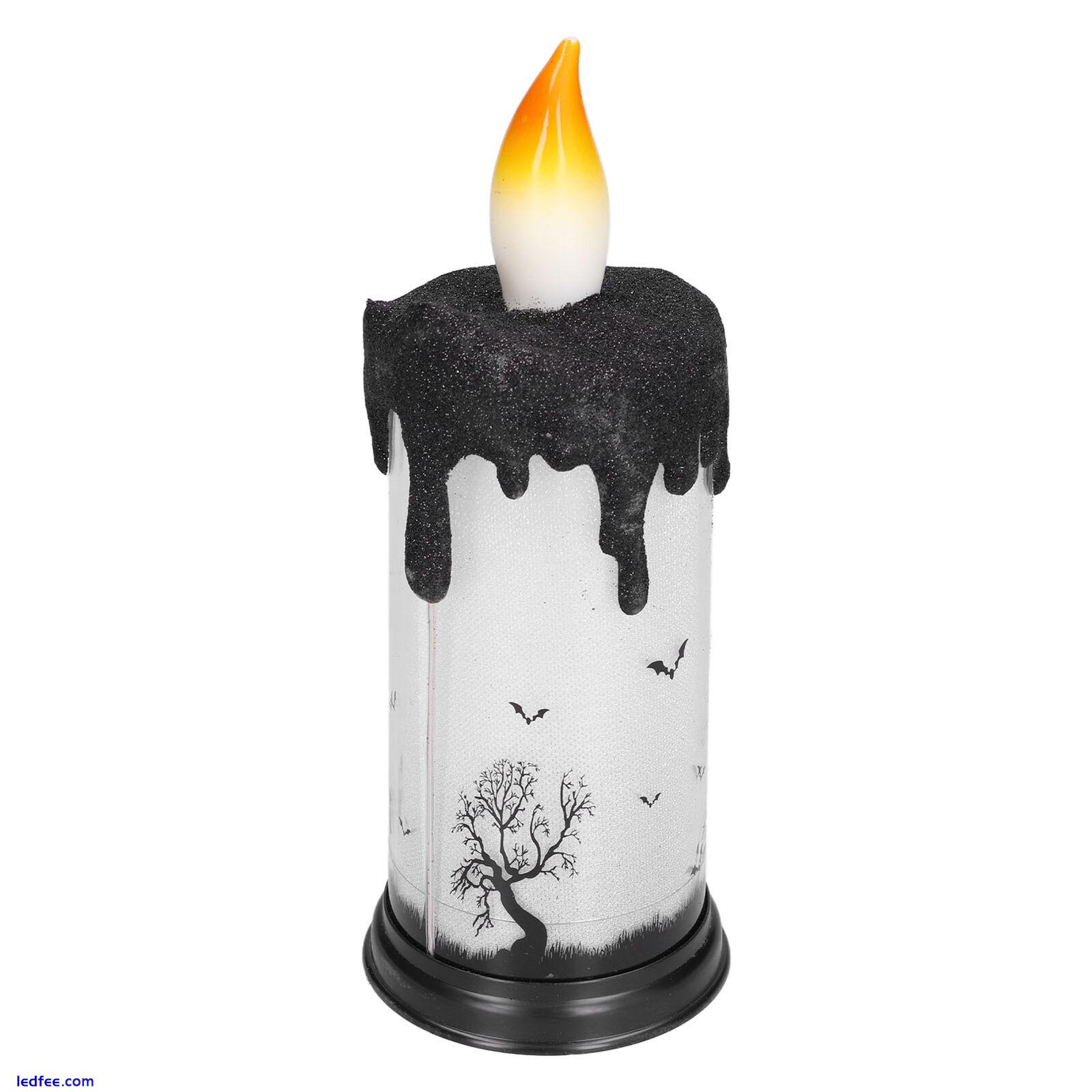(2)Flameless Flickering LED Candles Light Halloween Snow Globe Candles Light CM 3 
