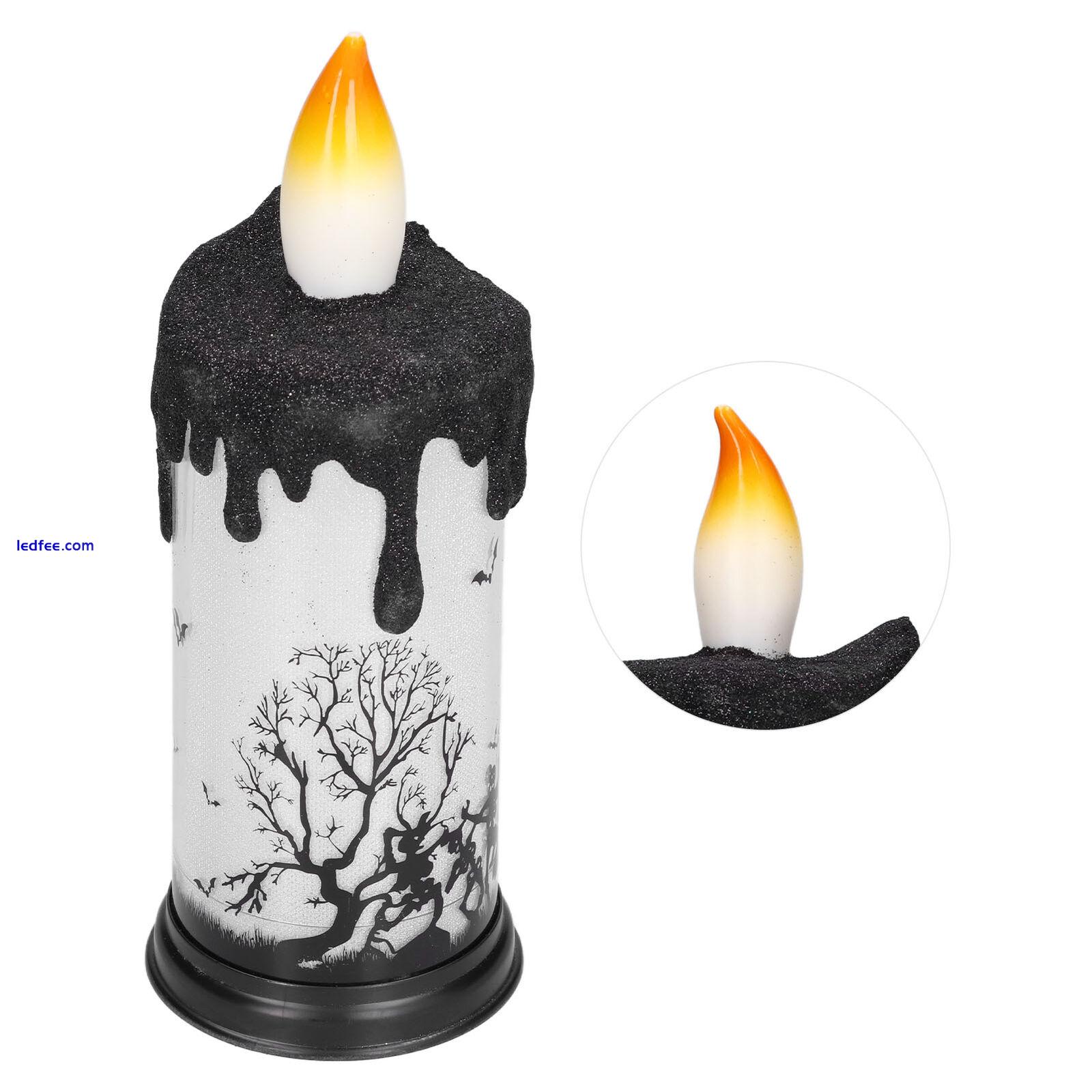 (2)Flameless Flickering LED Candles Light Halloween Snow Globe Candles Light CM 2 
