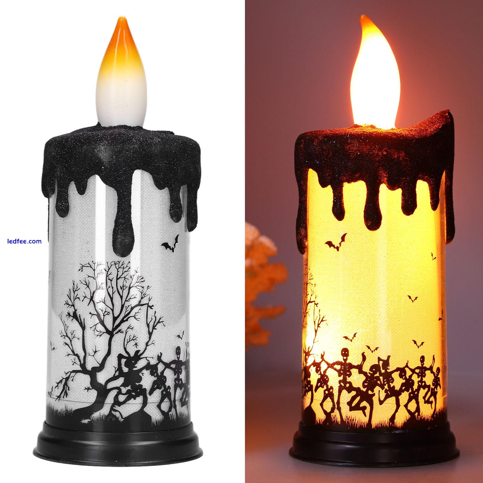 (2)Flameless Flickering LED Candles Light Halloween Snow Globe Candles Light CM 5 
