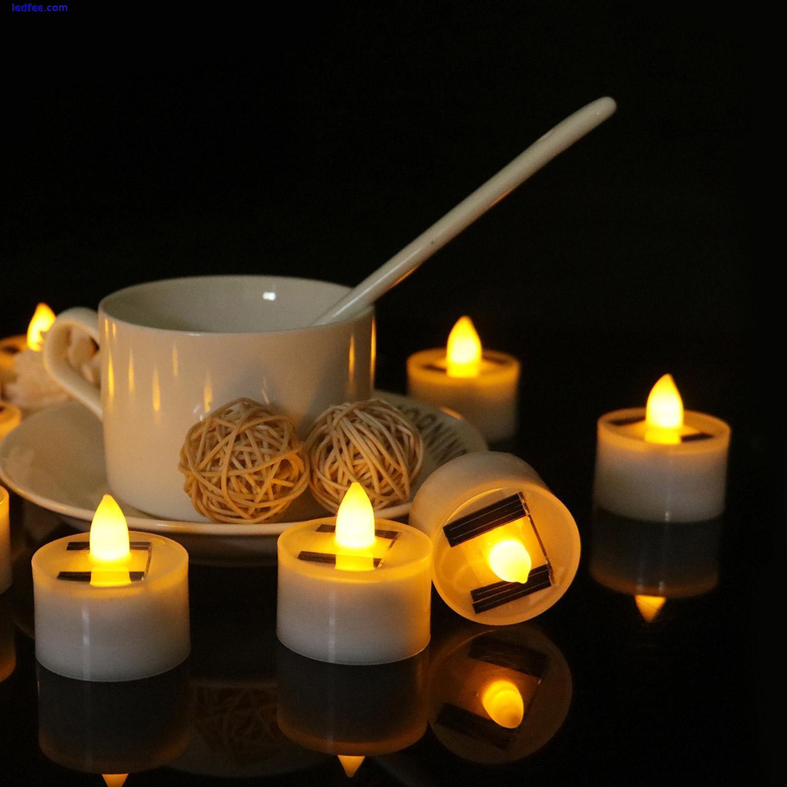 1/5PCS Solar Christmas Flameless Candles LED Tea Lights Decor Party R9D3 4 