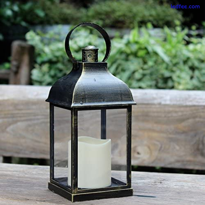 Decorative Lantern with Flameless LED Candle Light,  Candle 6Hours On/Off/Timer 1 