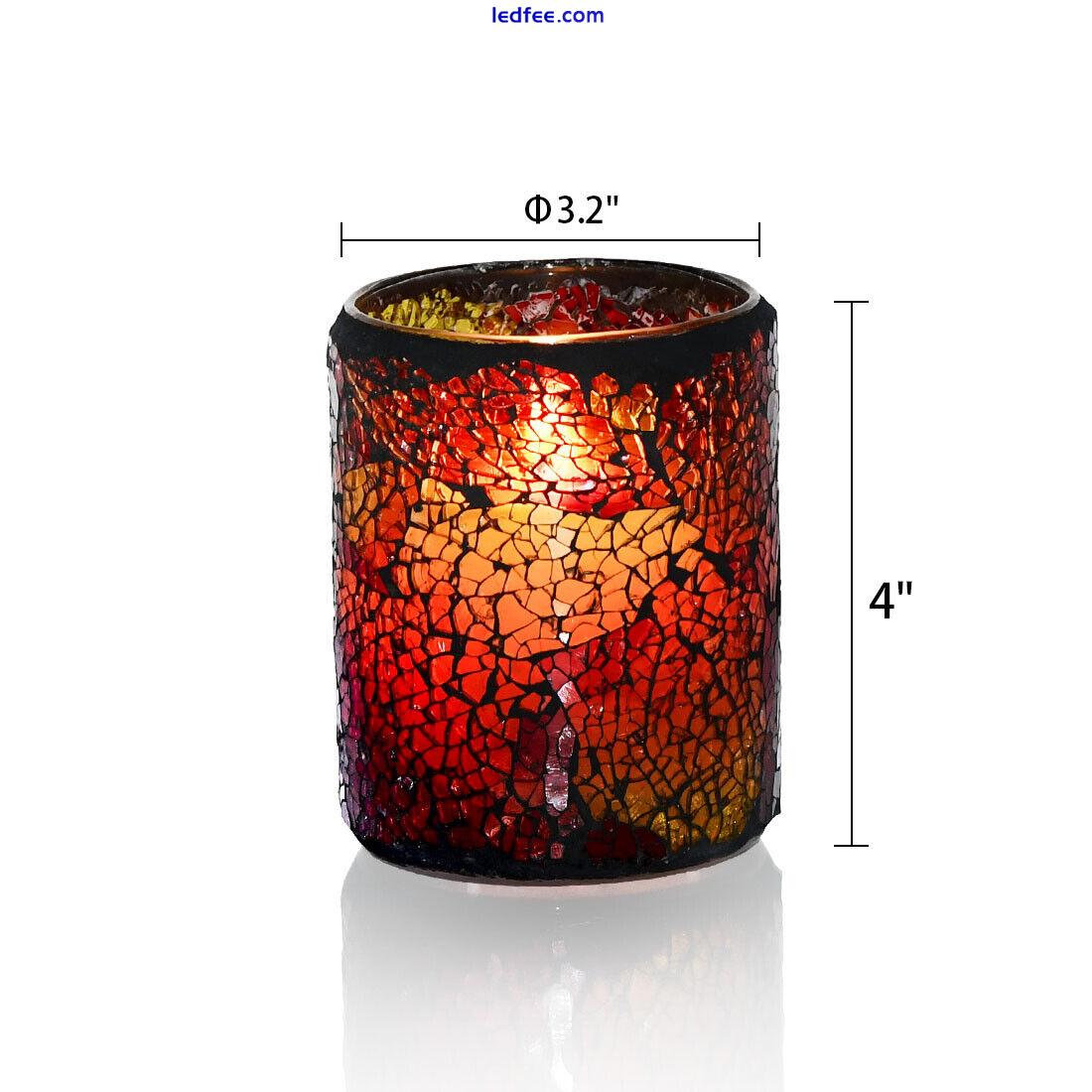 Mosaic LED  Candles, Battery Operated Pillar  Candles ,Amazing Realistic Flame 5 