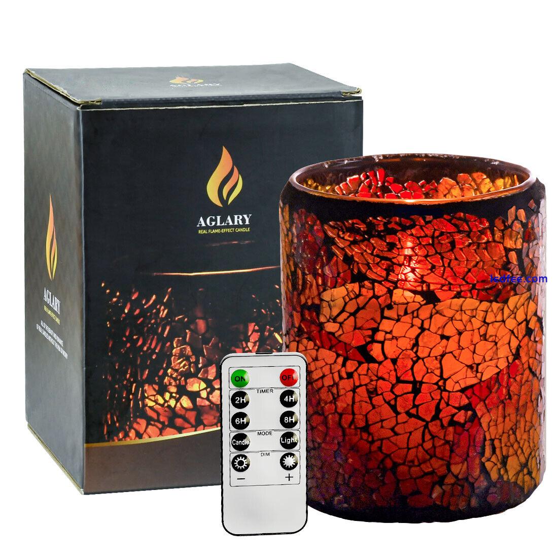 Mosaic LED  Candles, Battery Operated Pillar  Candles ,Amazing Realistic Flame 3 