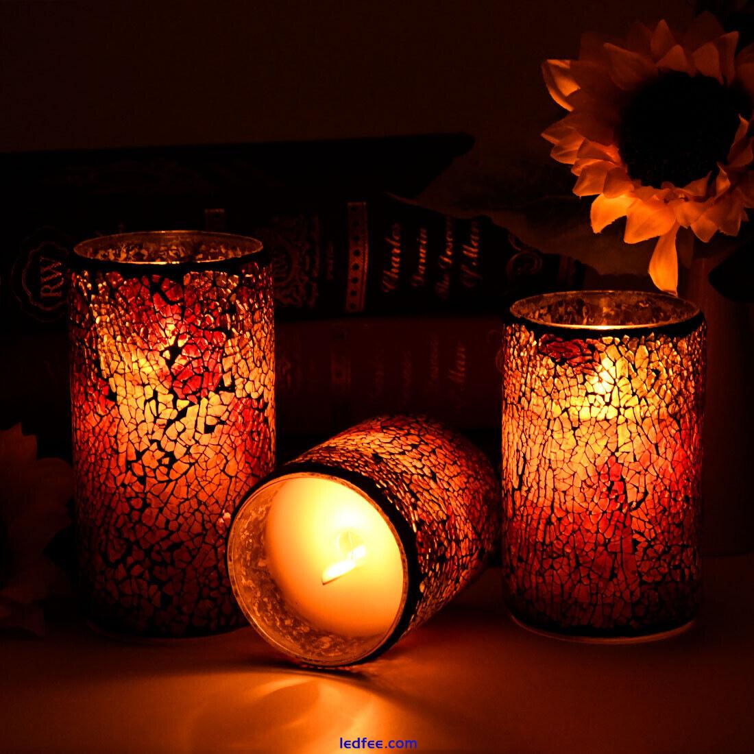 Mosaic LED  Candles, Battery Operated Pillar  Candles ,Amazing Realistic Flame 0 