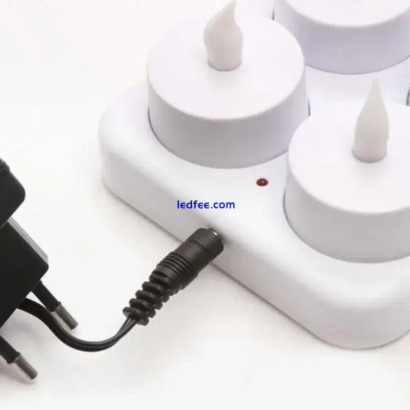12 Rechargeable LED Candles Flameless Tea Lights Valentine's Day Home 3 
