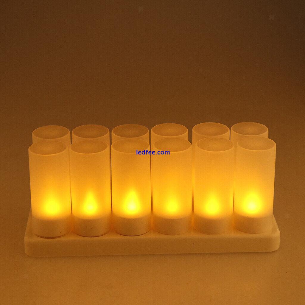12pcs Rechargeable LED Electronic Candle Light Flameless Flickering Candles 0 