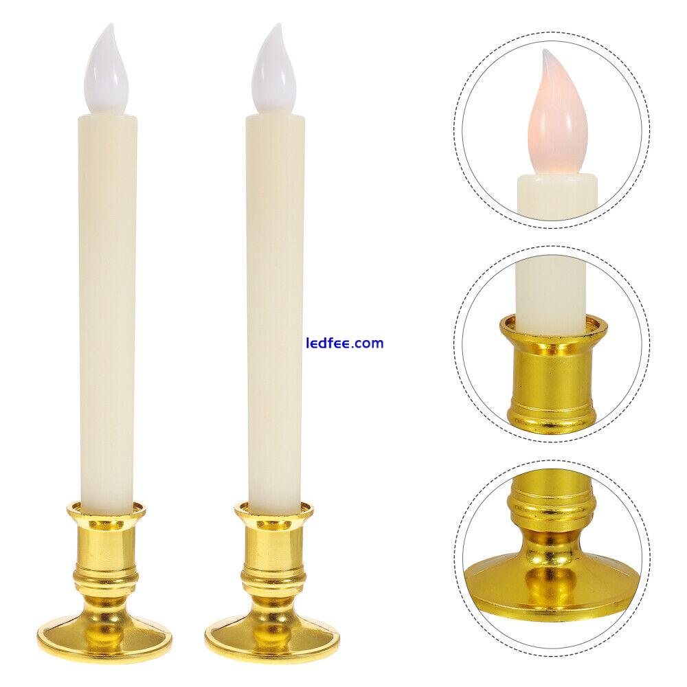 2Pcs LED Electric Window Candles USB Rechargeable for Decoration 4 