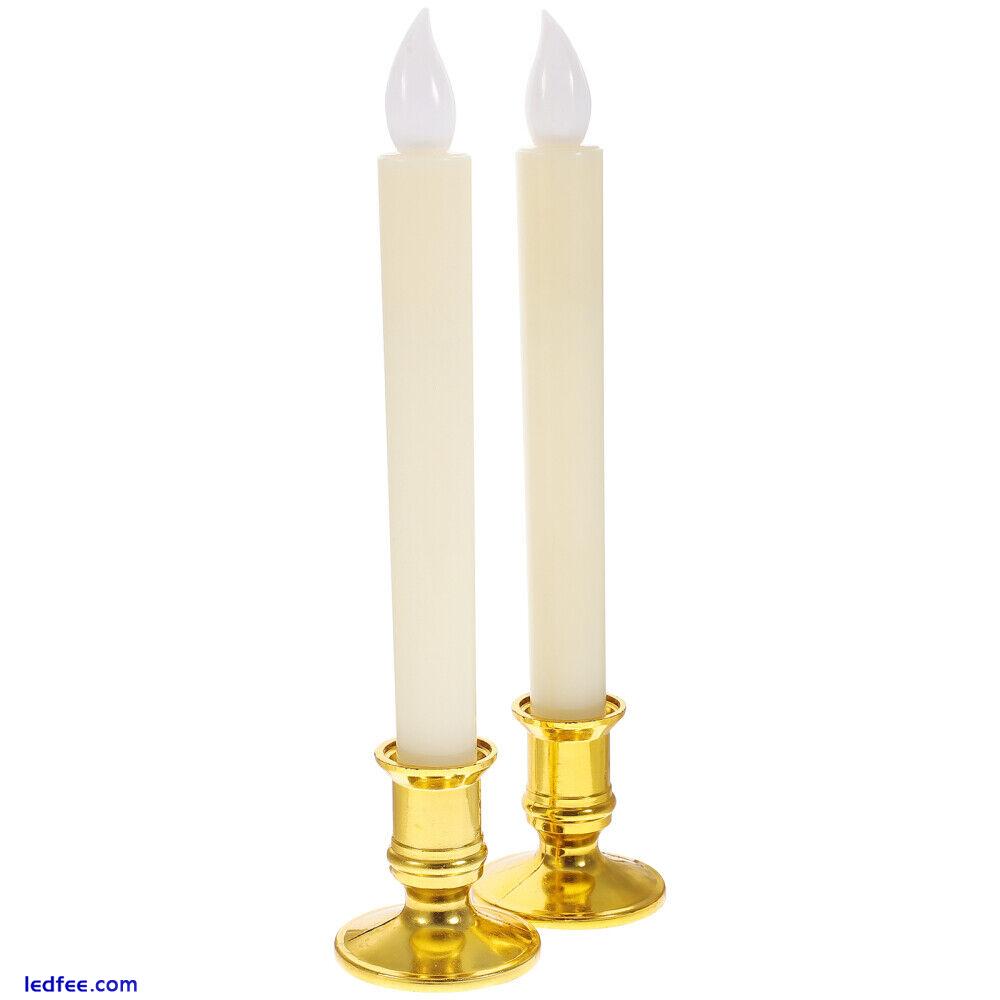 2Pcs LED Electric Window Candles USB Rechargeable for Decoration 5 
