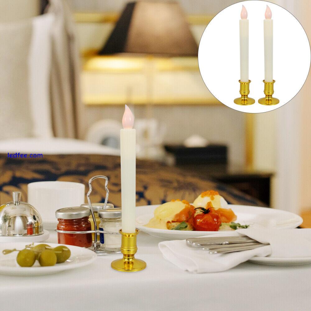 2Pcs LED Electric Window Candles USB Rechargeable for Decoration 0 