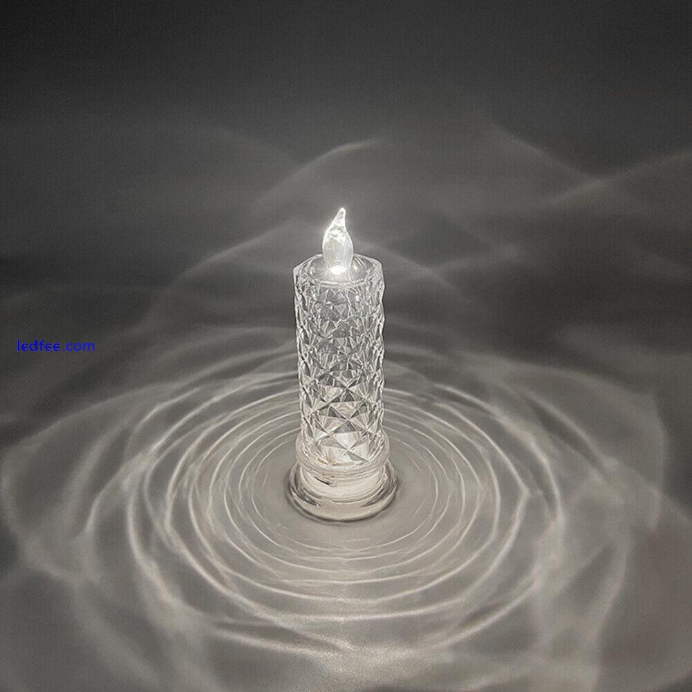 LED Electronic Candle Light Wedding Dinner Party Crystal Candles Lamp Home Decor 1 
