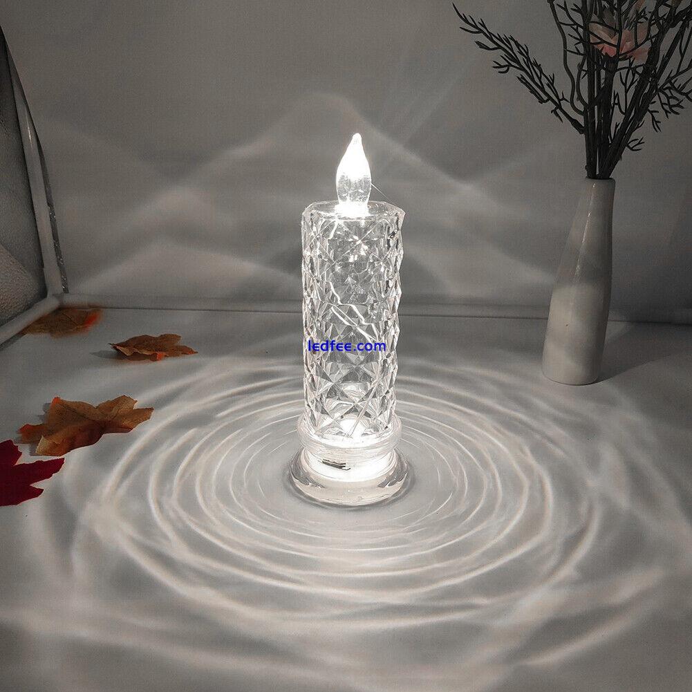 LED Electronic Candle Light Wedding Dinner Party Crystal Candles Lamp Home Decor 2 