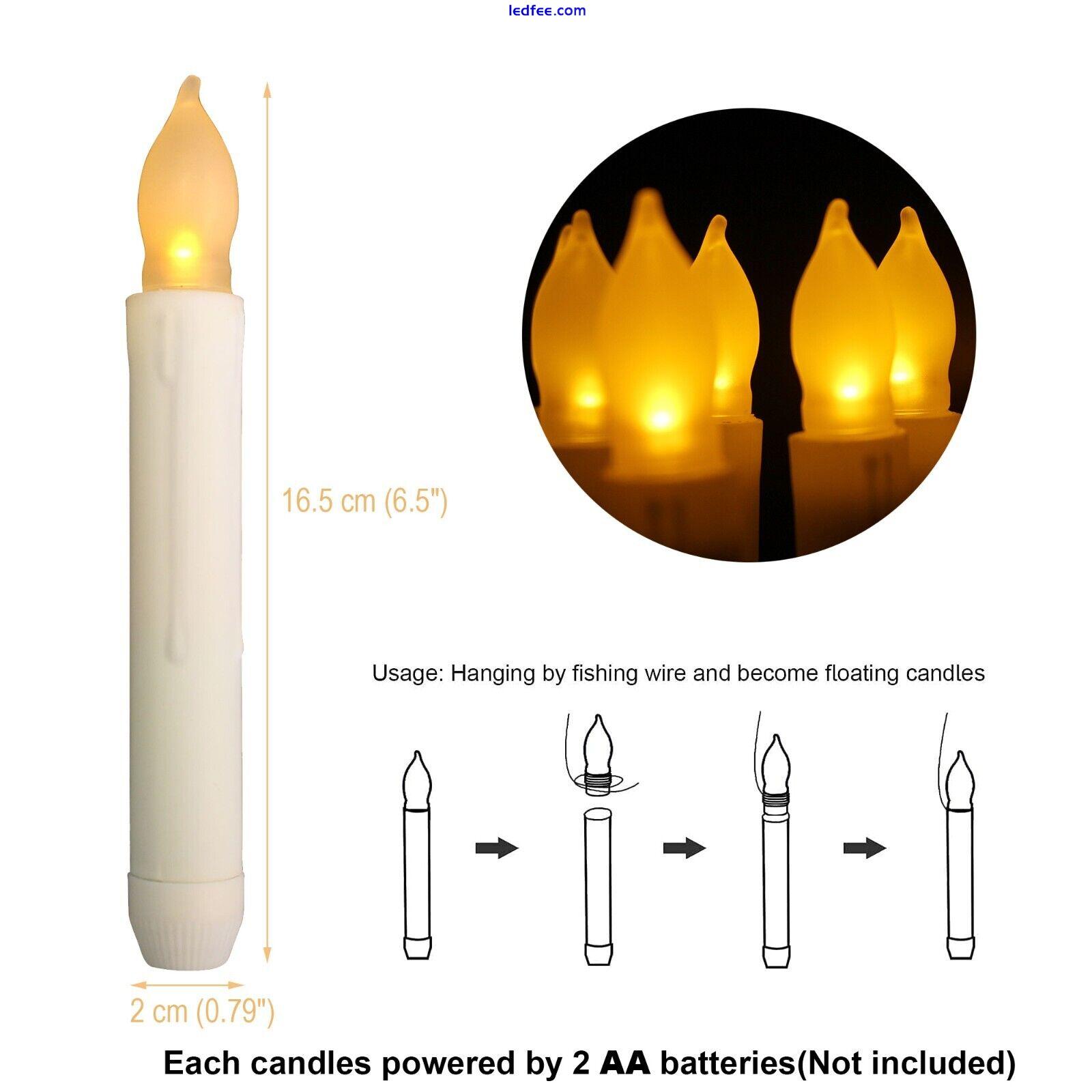 12PCS Flameless LED Taper Candles Lights 6.5 Inch  Battery Operated Candlesticks 0 