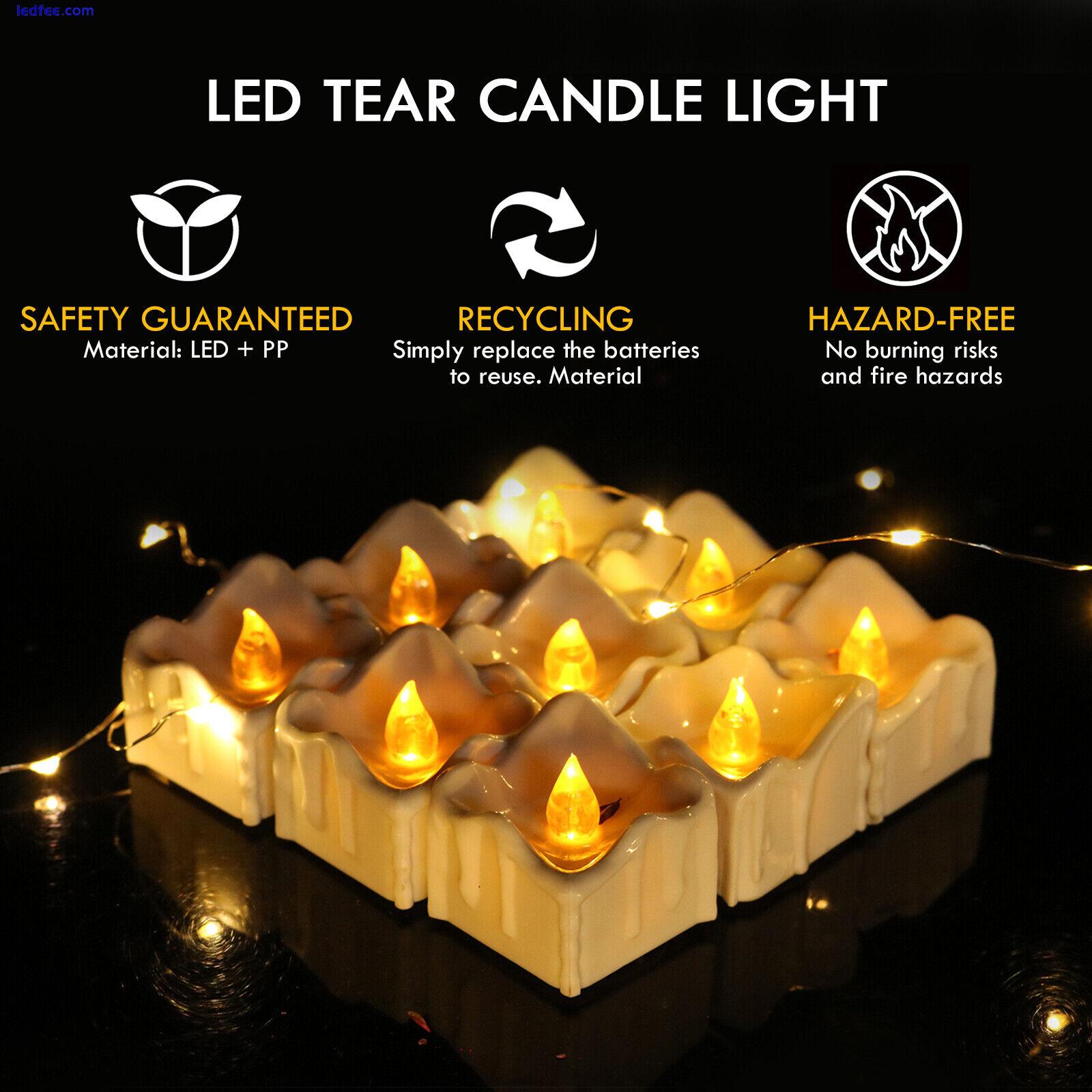 uk Flameless LED Candles Tea Light Romantic Candles Lights for Home (Square) 0 