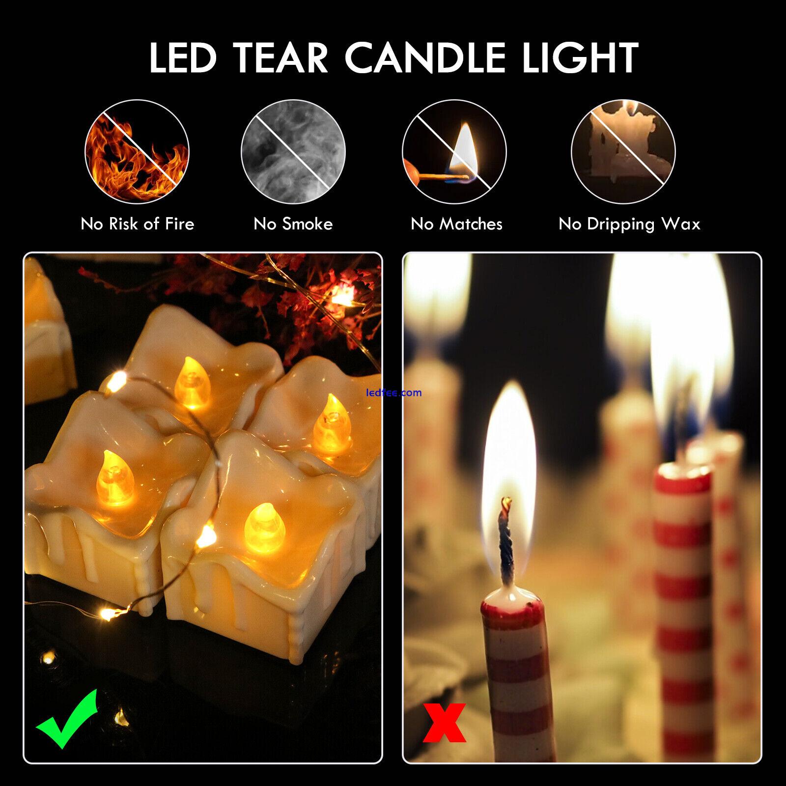 uk Flameless LED Candles Tea Light Romantic Candles Lights for Home (Square) 1 