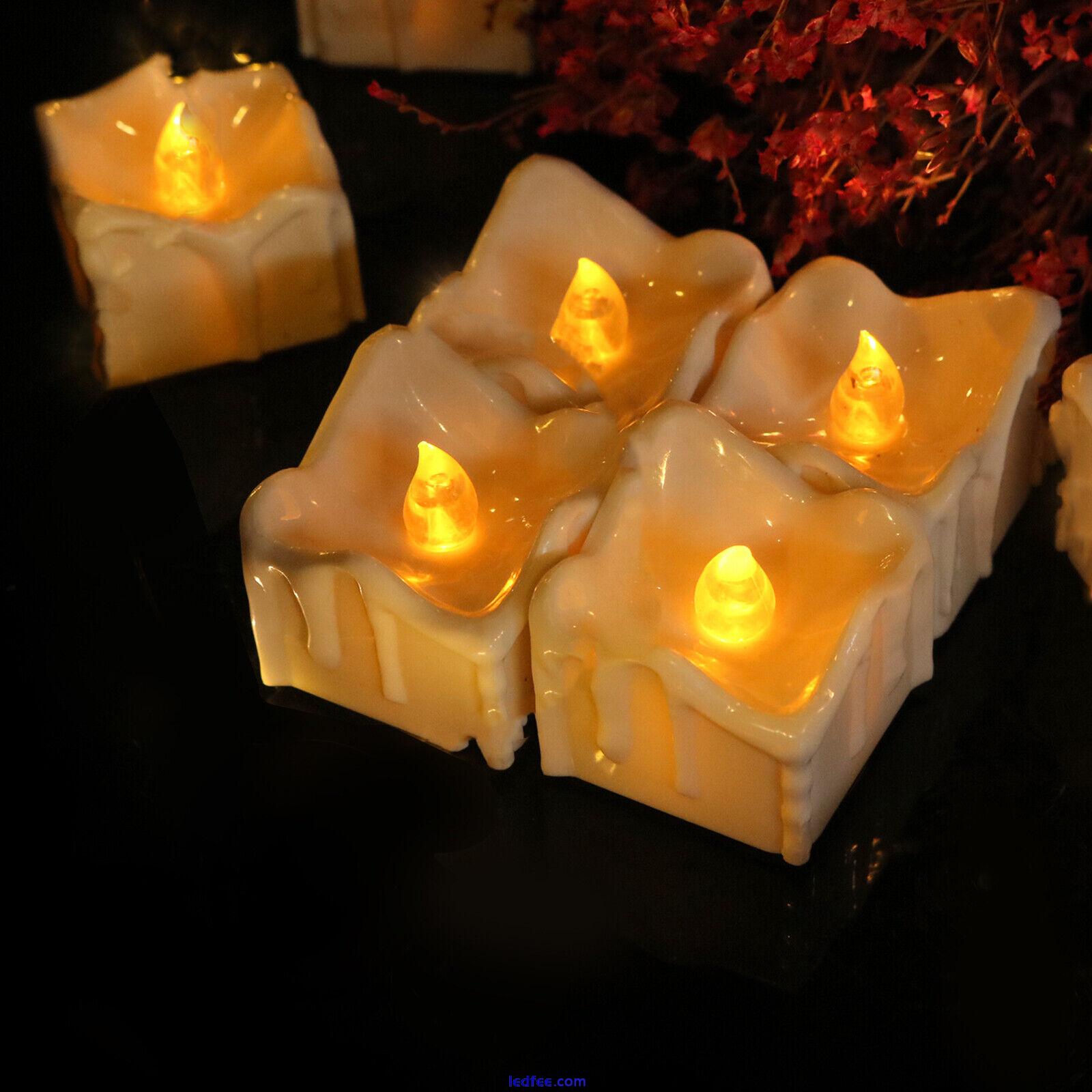 uk Flameless LED Candles Tea Light Romantic Candles Lights for Home (Square) 3 