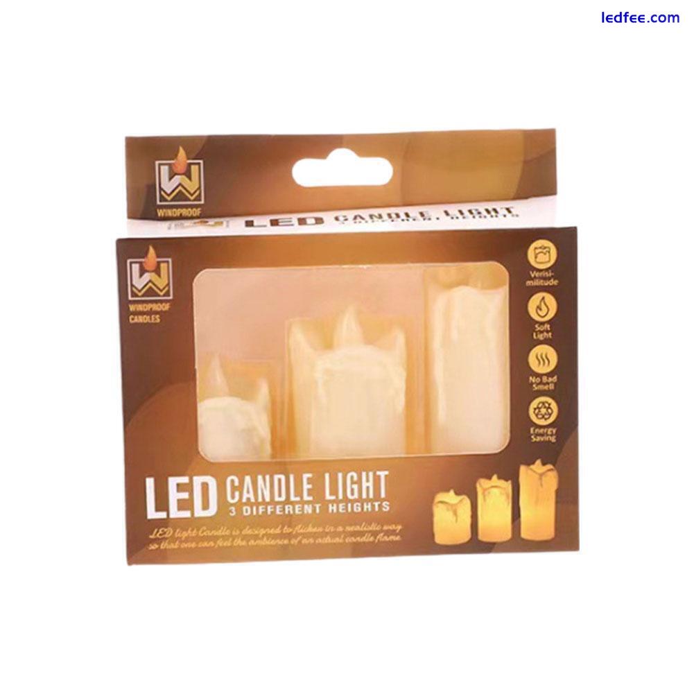 LED Christmas Candles ---- 3 Pcs Flameless Battery Candle Power Lights LED E1O2 1 