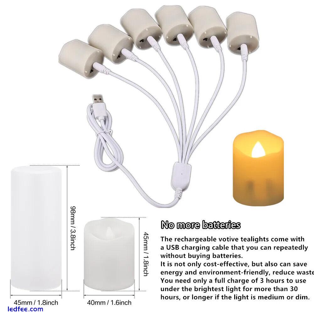 Rechargeable LED Candle USB Timer Remote Flashing Flame Wedding Candle Tea Light 5 