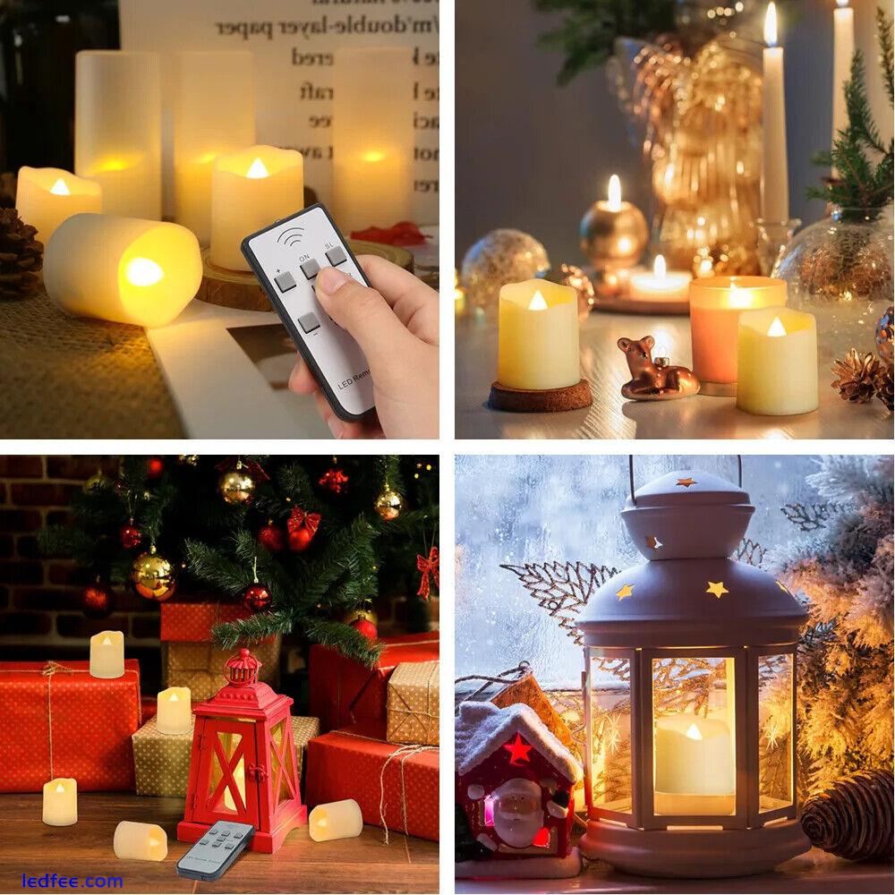 Rechargeable LED Candle USB Timer Remote Flashing Flame Wedding Candle Tea Light 4 