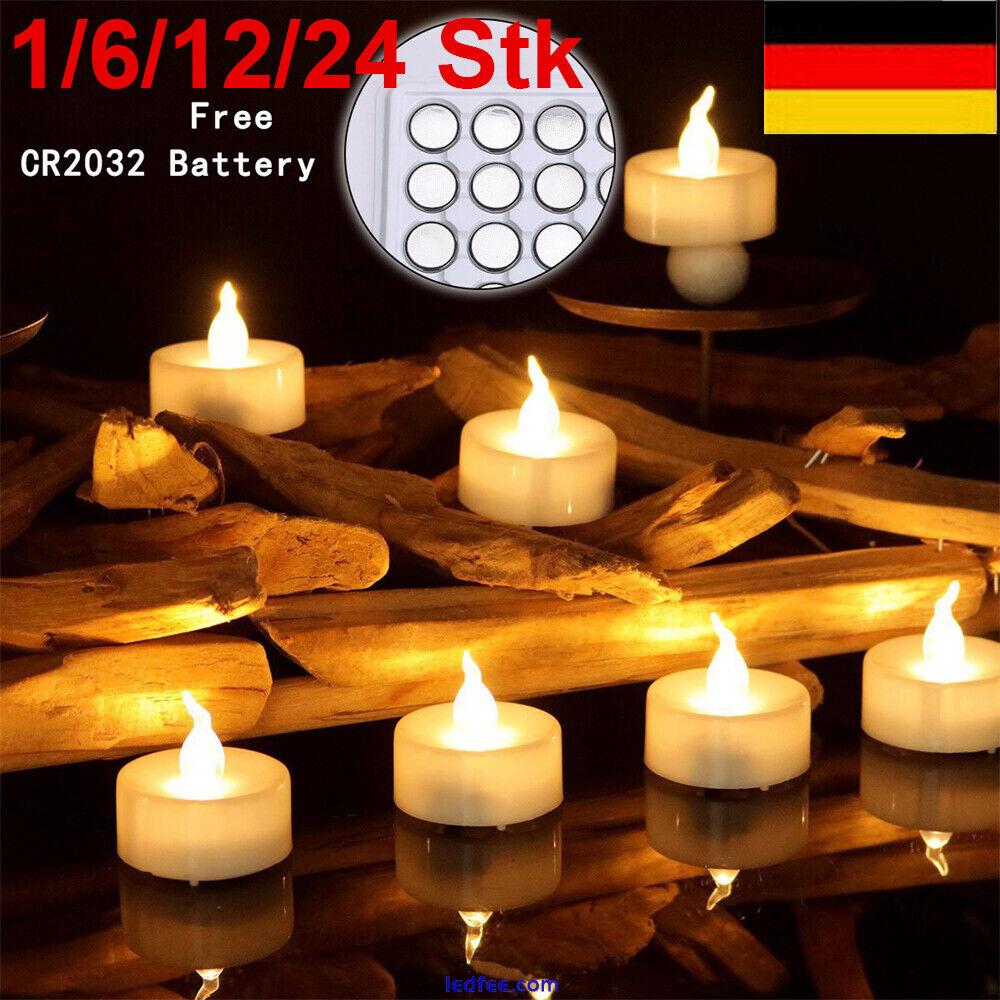 24x flammenlose LED-Teelichter flackern romantische Hochzeitsfeier-Dekoration DE 2 