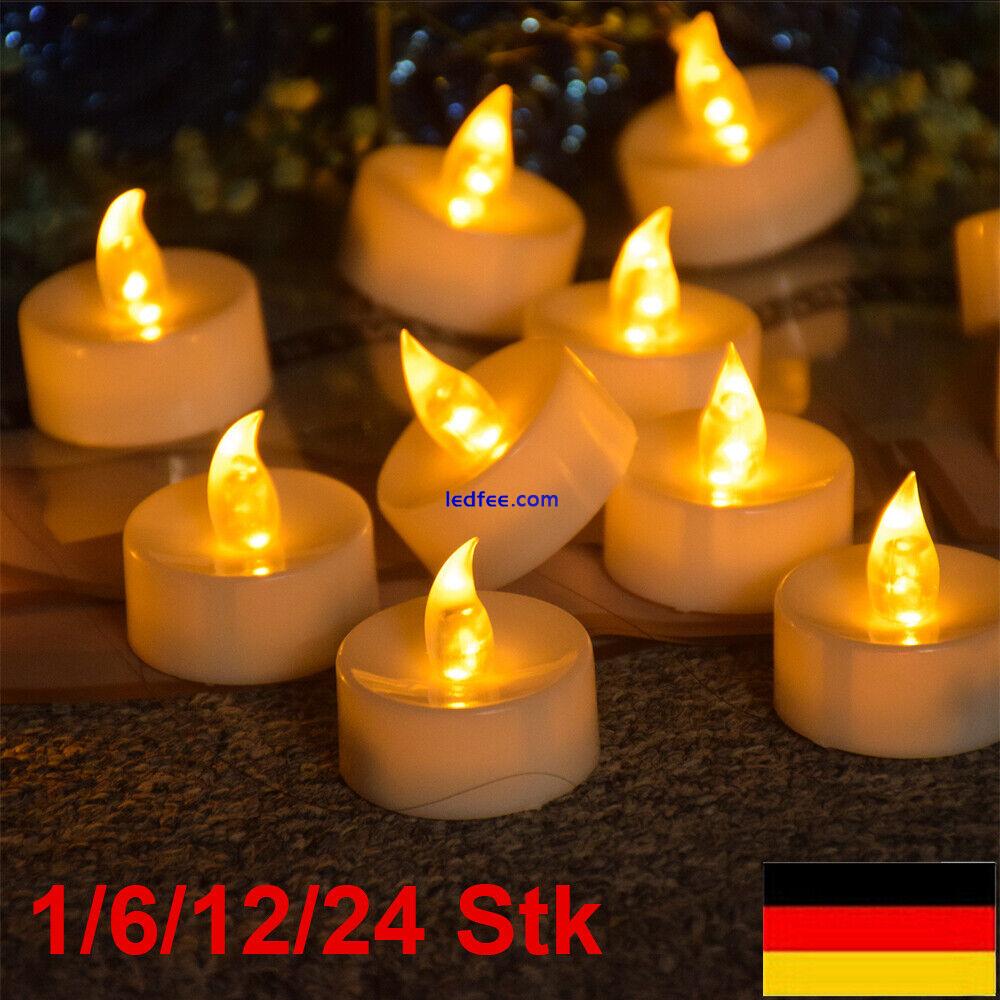 24x flammenlose LED-Teelichter flackern romantische Hochzeitsfeier-Dekoration DE 1 