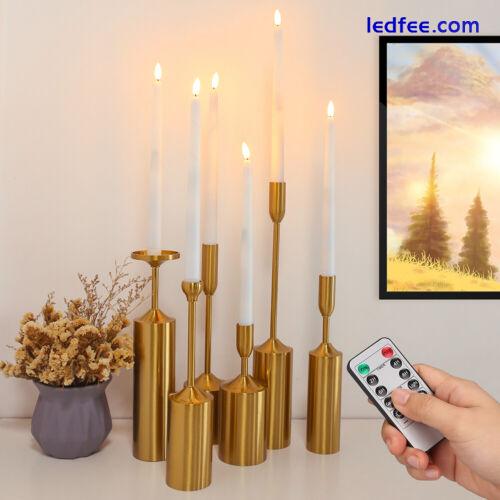 6Pcs LED Candles Light Remote Control Flickering Flameless Taper Battery Powered 2 