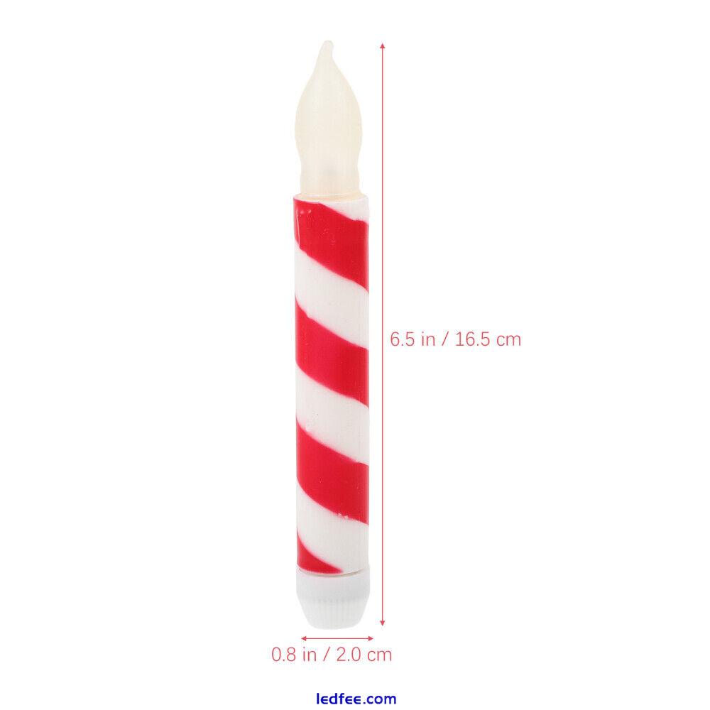  6 Pcs Fake Candle Xmas LED Taper Candles White Red Spiral Battery 4 