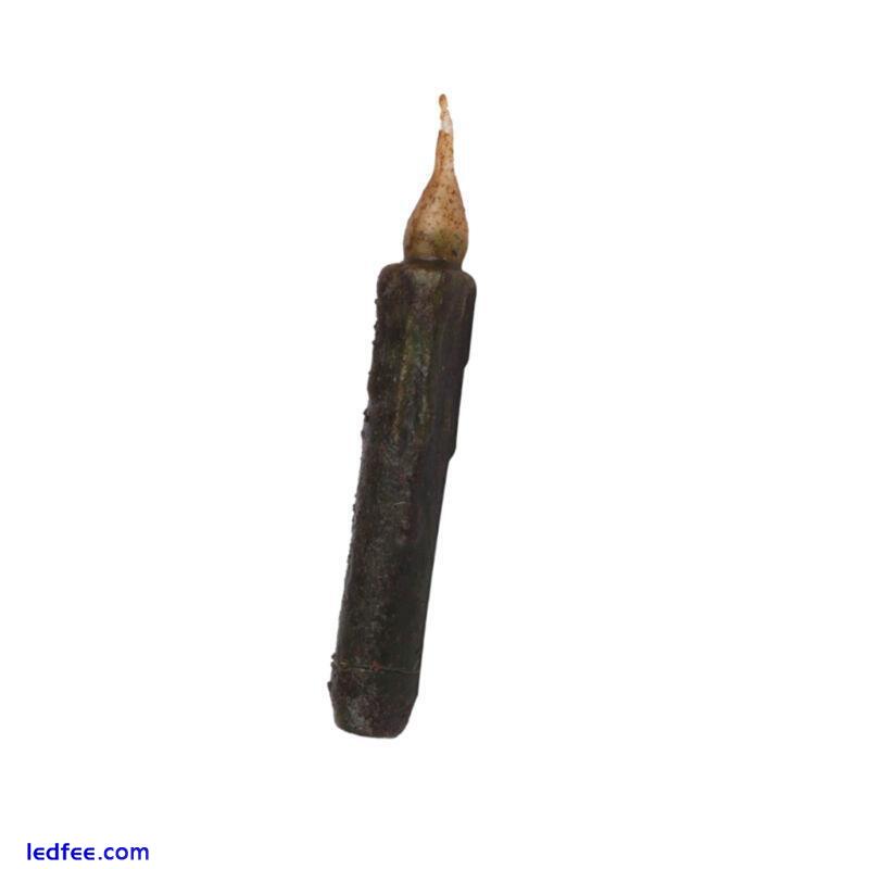 17cm LED Flameless Cone Candle Battery Operated Wax - Black 5 
