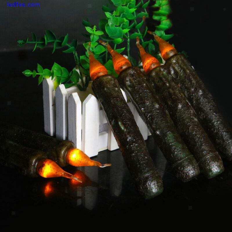 17cm LED Flameless Cone Candle Battery Operated Wax - Black 2 