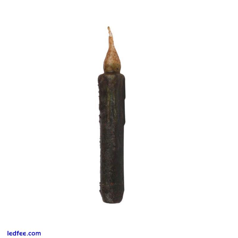 17cm LED Flameless Cone Candle Battery Operated Wax - Black 0 