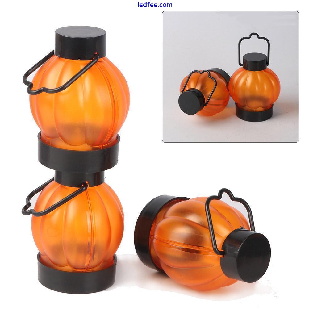 NEW LED Pumpkin Tea Lights Flickering Candles Flameless Halloween Decor N0J1 4 