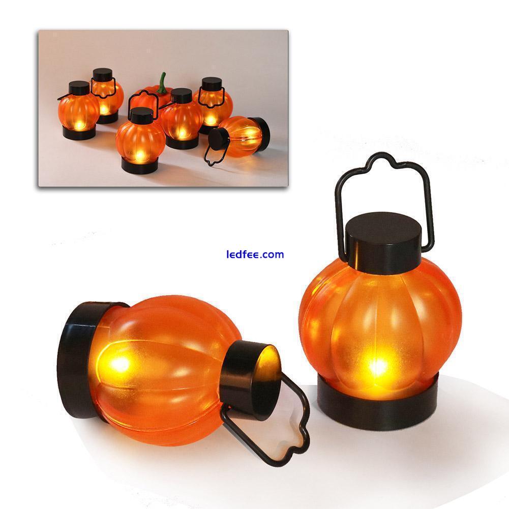 NEW LED Pumpkin Tea Lights Flickering Candles Flameless Halloween Decor N0J1 3 