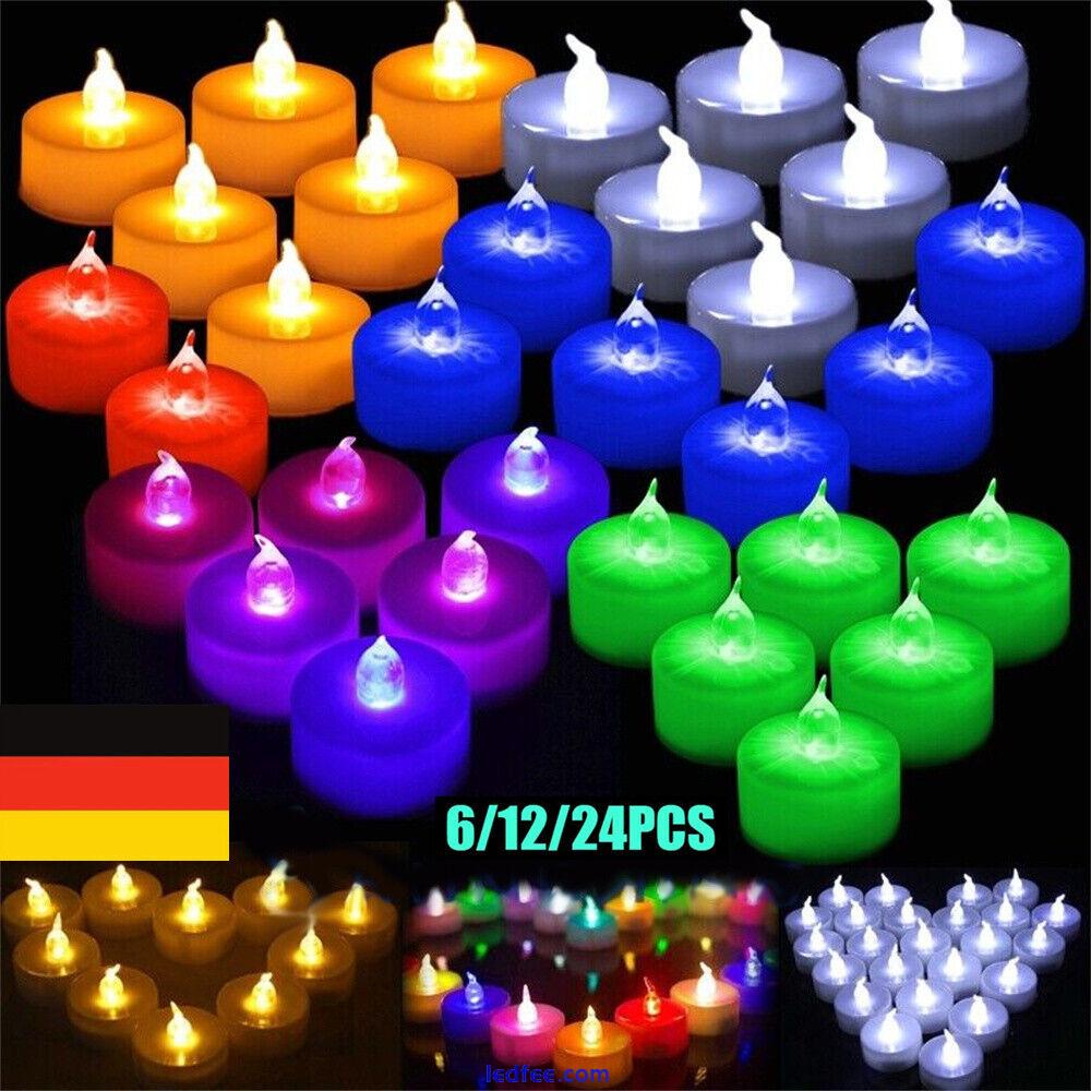 6/12/24X Kerzen Licht Teelicht Kerzen Flameless Flackernd LED Realistisch Votiv 1 