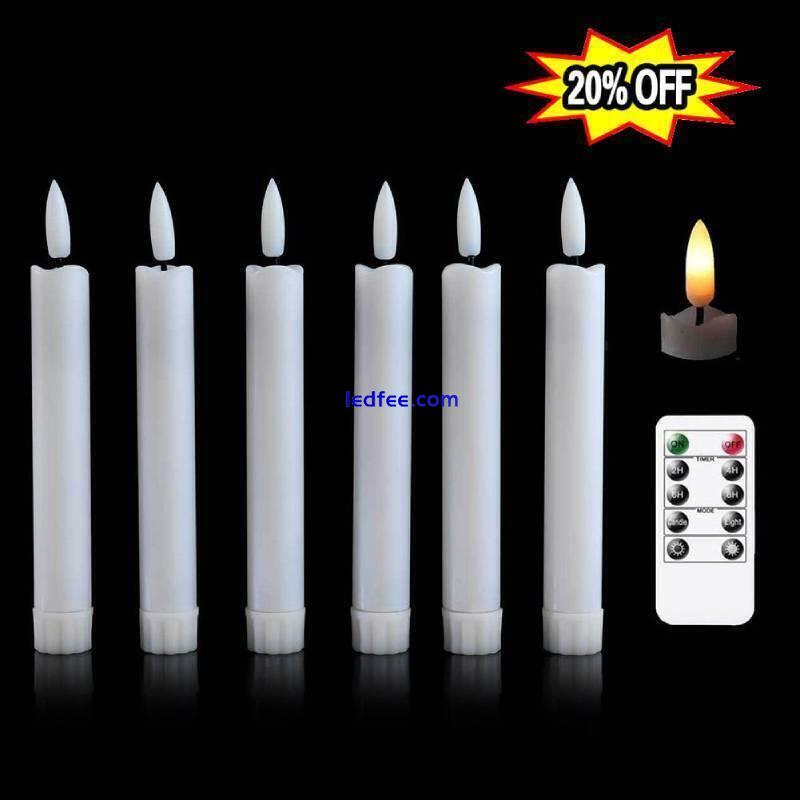 6x LED Candles Light Remote Control Flickering Flameless-Taper L9U5 1 