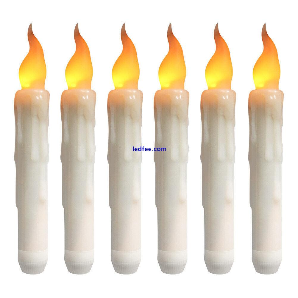 12X LED Flameless Taper Flickering Battery Operated Candles Lights Party Decor 1 
