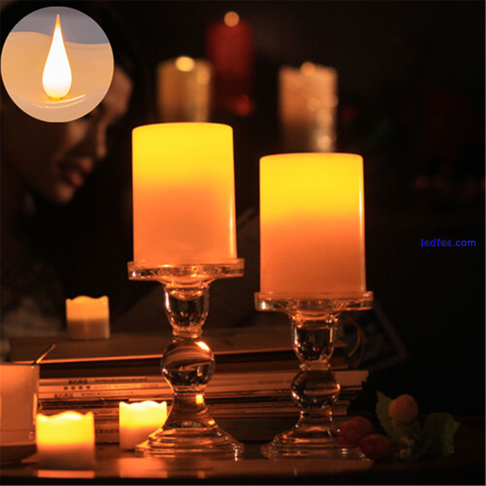 White Flameless LED Tea Lights Votive Candles Lamp Decor Battery Operated Set 0 