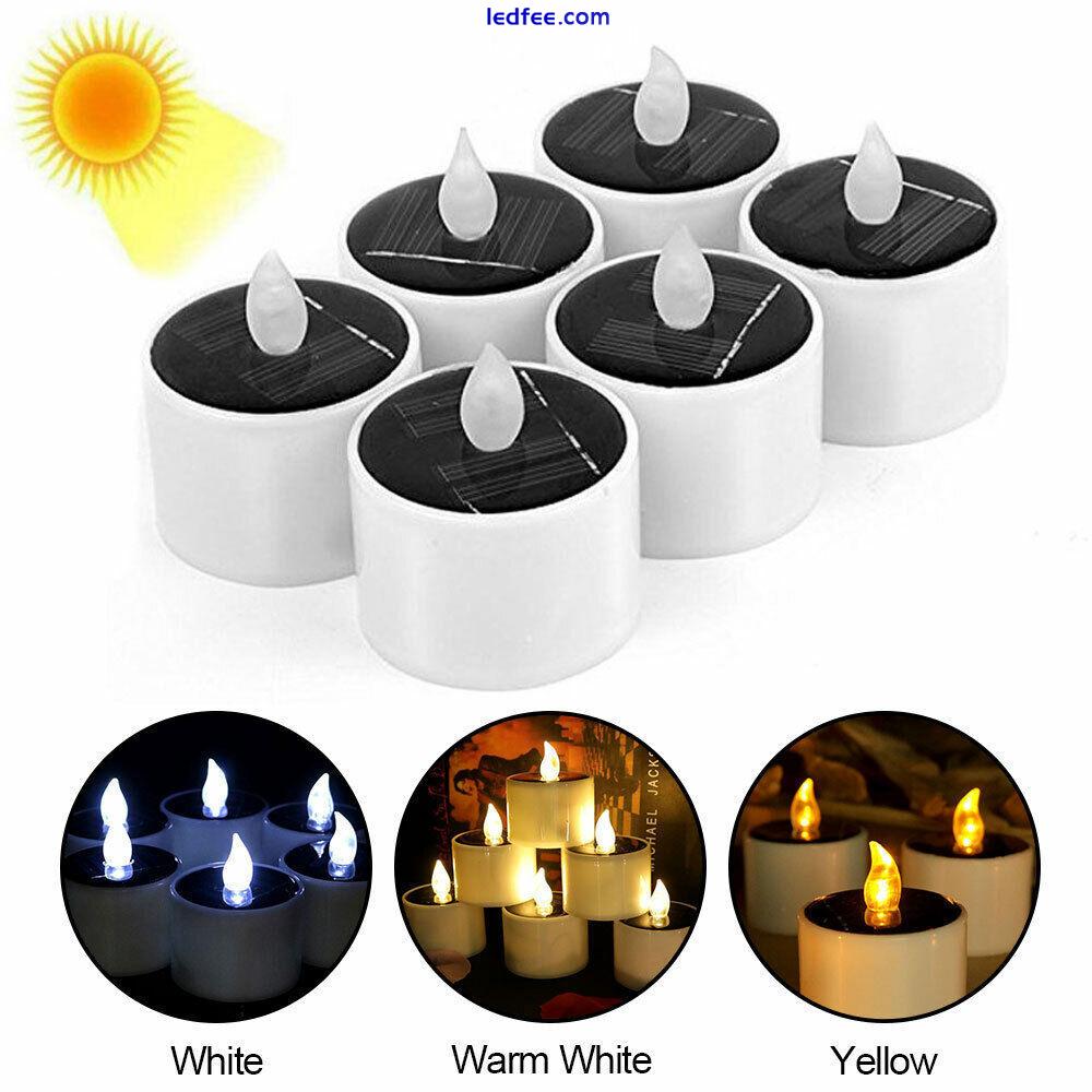 6-12pcs Solar Power LED Candles Flameless Electronic Solar LED Tea Lights Lamps  1 