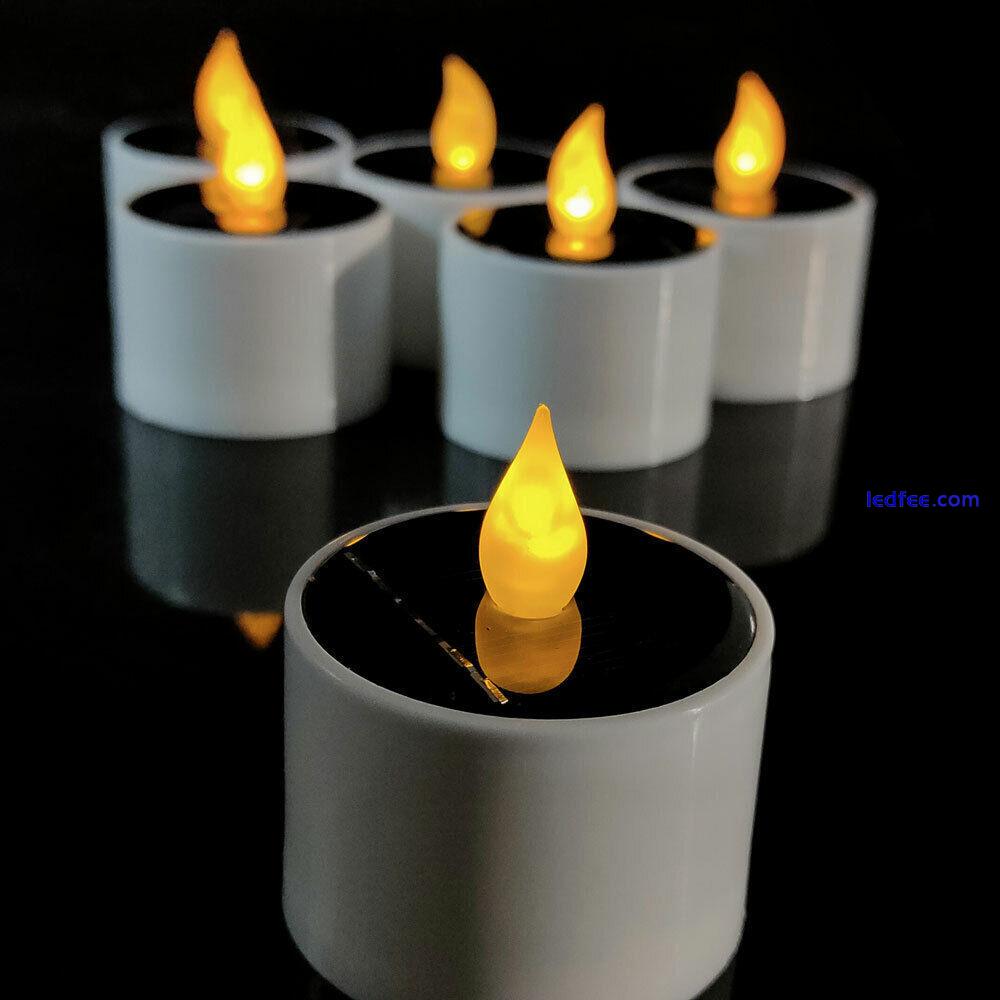 6-12pcs Solar Power LED Candles Flameless Electronic Solar LED Tea Lights Lamps  0 