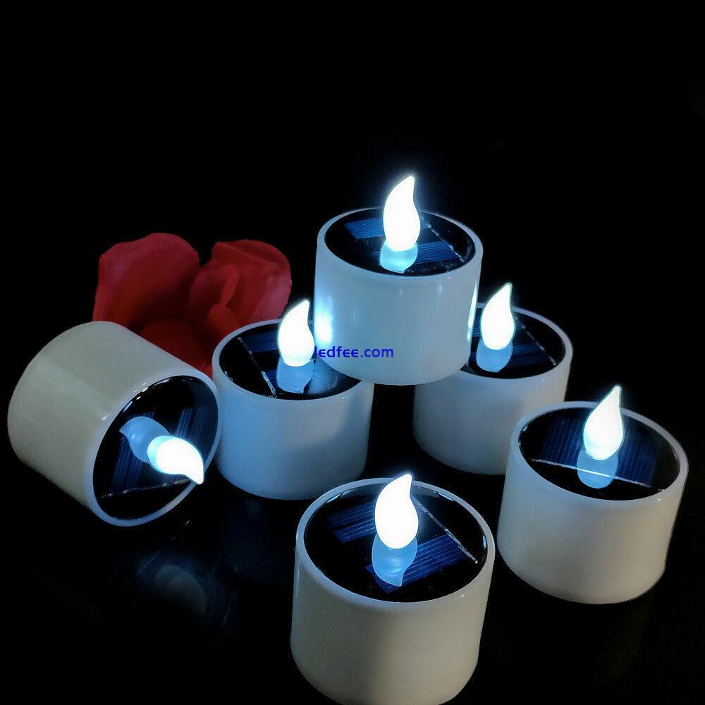 6-12pcs Solar Power LED Candles Flameless Electronic Solar LED Tea Lights Lamps  5 