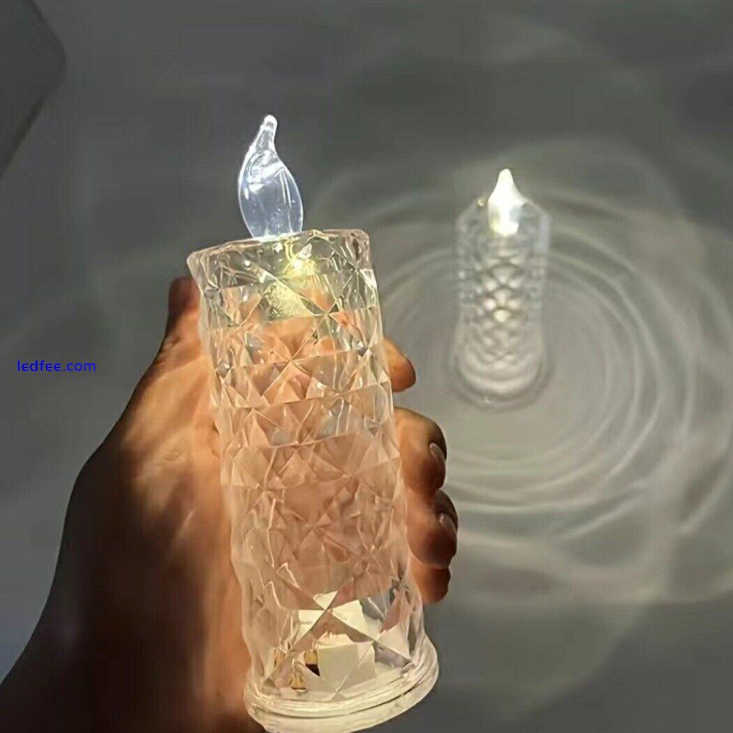 LED Flameless Candle - Rose Pattern Refraction/ Hologram 2 