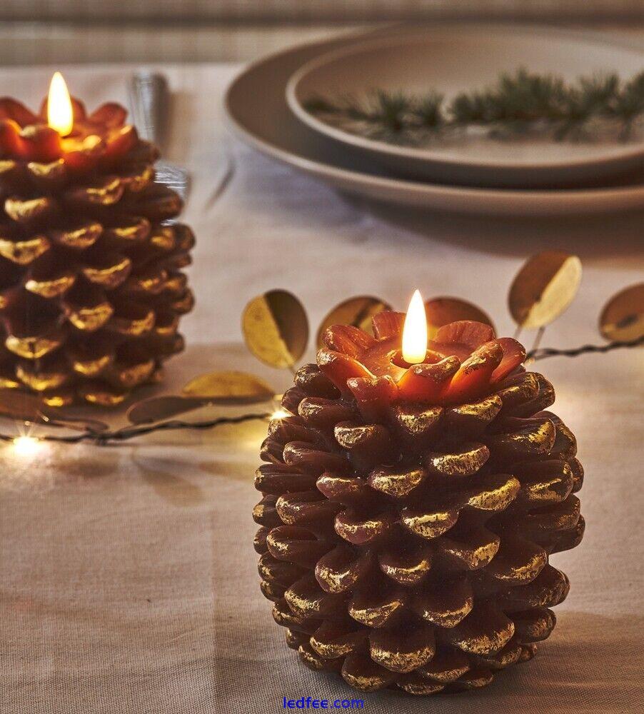 Pinecone Candle White or Gold -LED Battery 0 