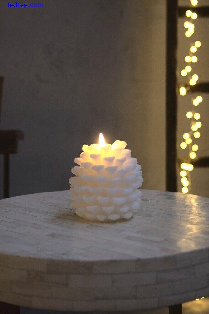 Pinecone Candle White or Gold -LED Battery 3 