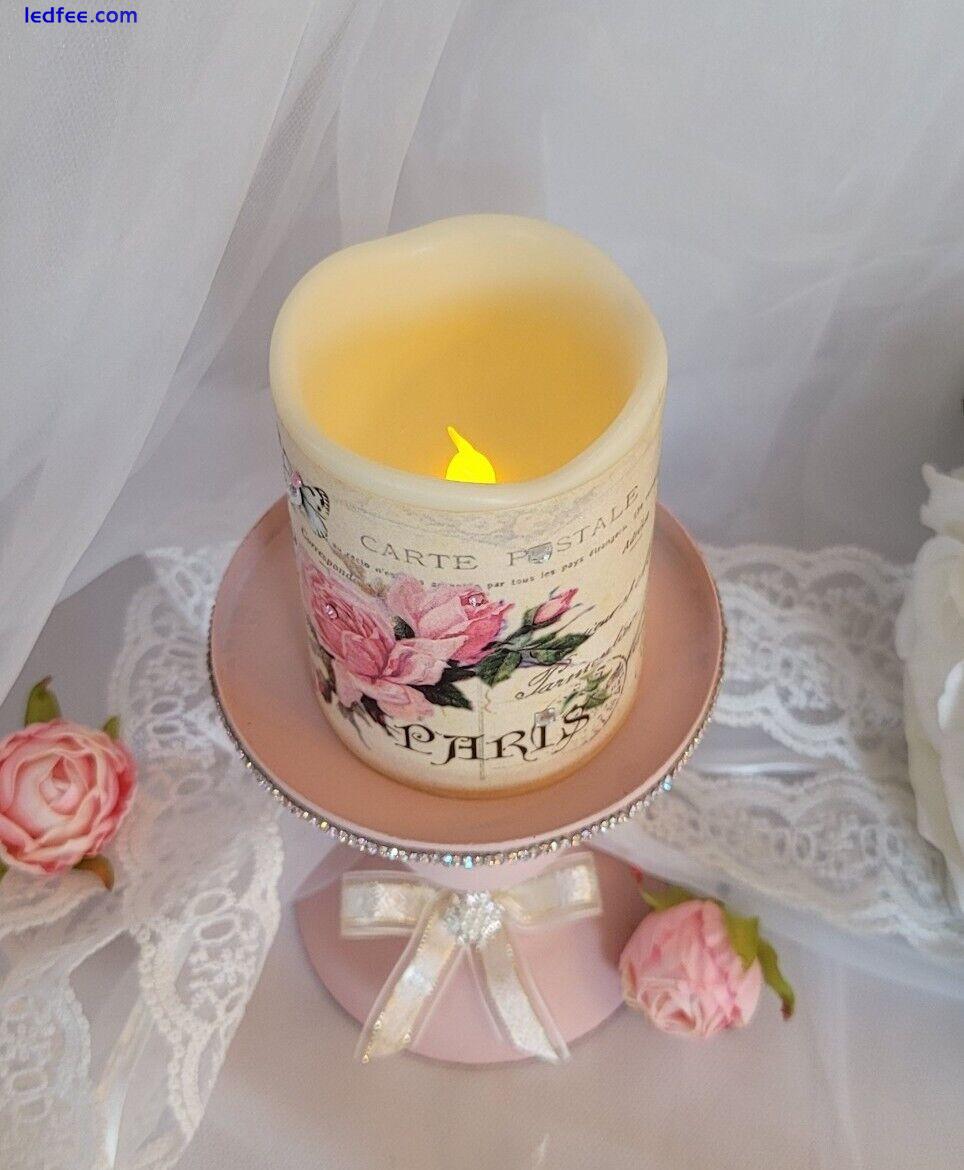 Roses Candle Paris decor flickering LED candle home decor french cottage  5 