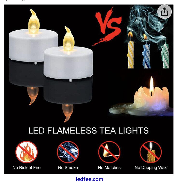 FLAMELESS LED CANDLE BATTERY OPERATED TEA LIGHT FLICKERING X24 4 