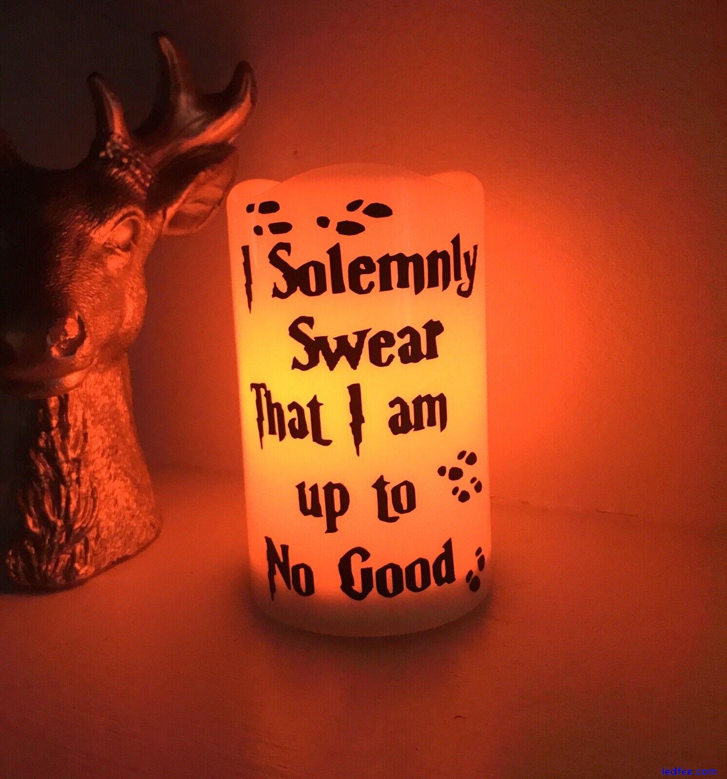 Harry Potter LED Candle Flameless Decor Gift Party Light I Solemnly Swear Decal 0 