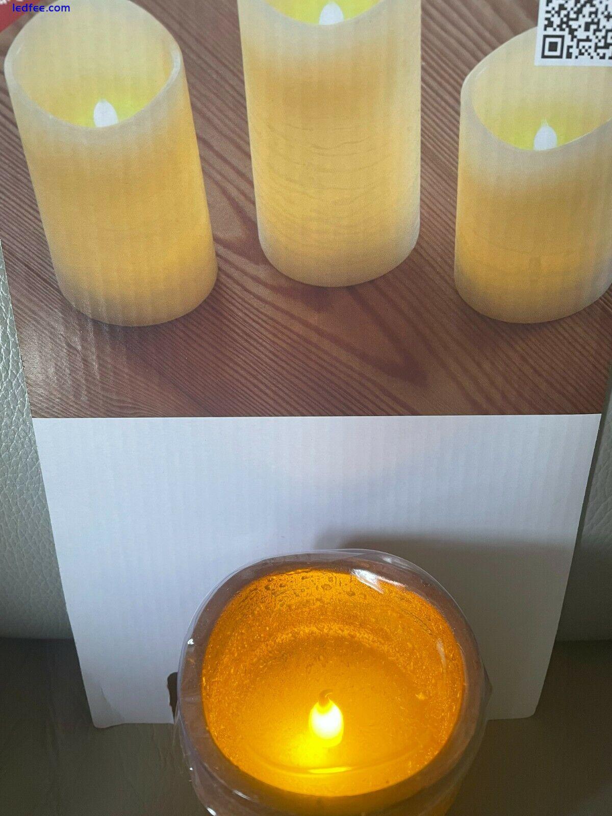 8x Battery Operated Flickering LED Candles Flameless Wax Pillar Lights 10x7.5cm 1 