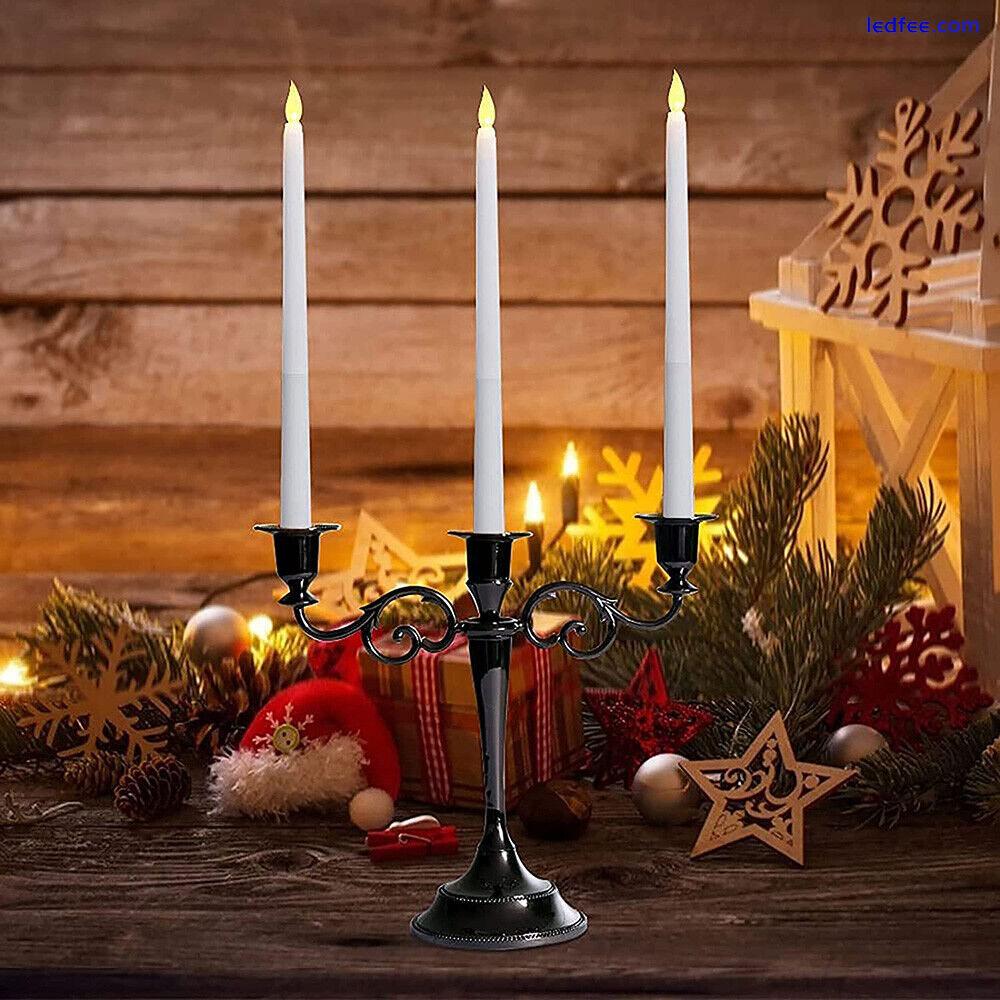 LED Flameless Taper Flickering Candle Light Battery Operated Dinner Church Party 1 