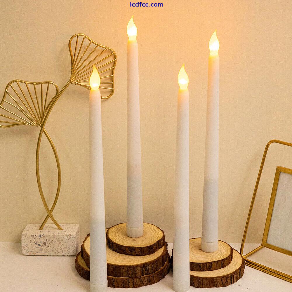 LED Flameless Taper Flickering Candle Light Battery Operated Dinner Church Party 5 