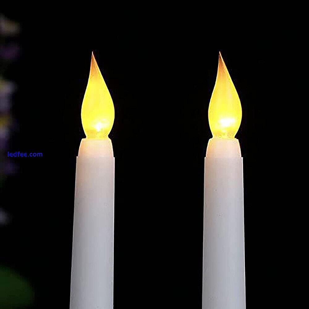 LED Flameless Taper Flickering Candle Light Battery Operated Dinner Church Party 2 