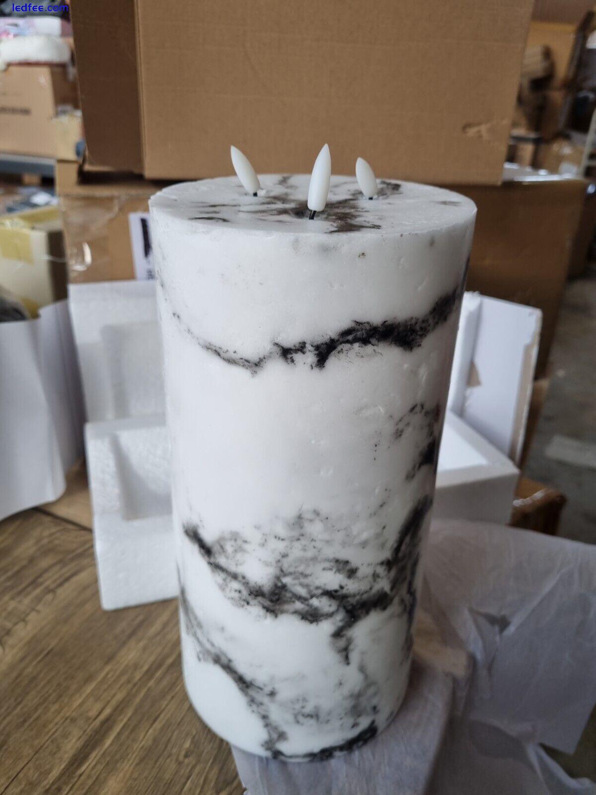 Luxe Collection Natural Glow 6 x 12 inch Marble Effect LED Candle - BNIB 0 